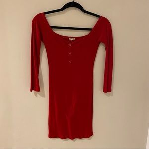 Red off the shoulder mini dress XS
